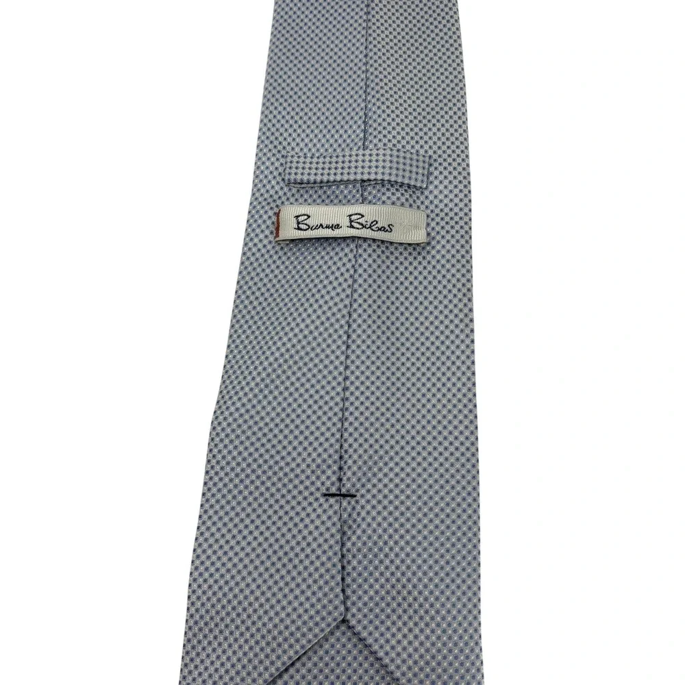 Burma Bibas Necktie Mens Blue Geometric Silk Classic Professional Tie